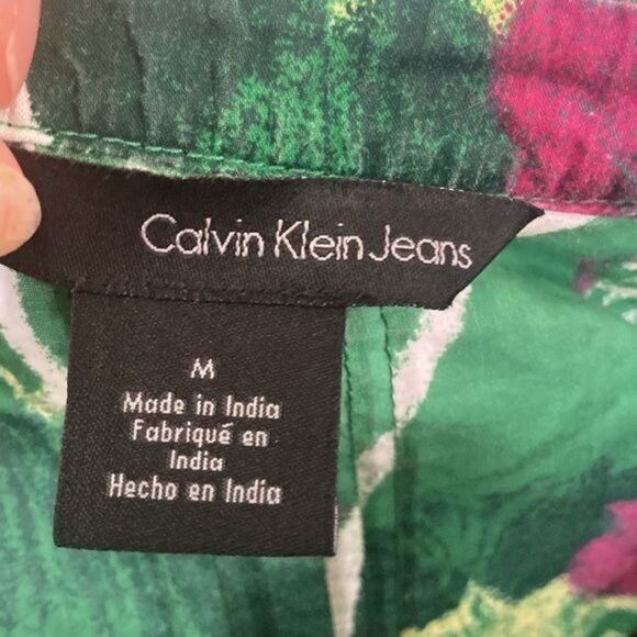 Calvin Klein Vivid Green Top Size Medium - Picture 3 of 10